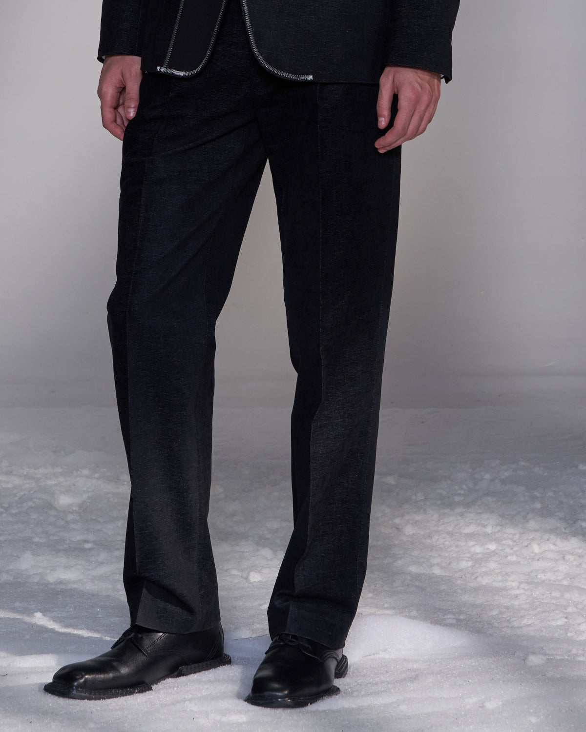 HARRISON WONG / Moleskin Straight Leg Suit Trousers
