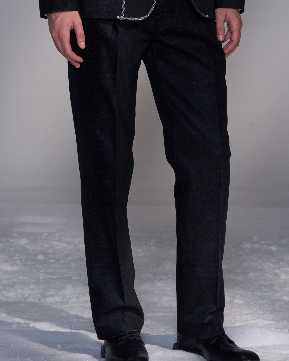 HARRISON WONG / Moleskin Straight Leg Suit Trousers