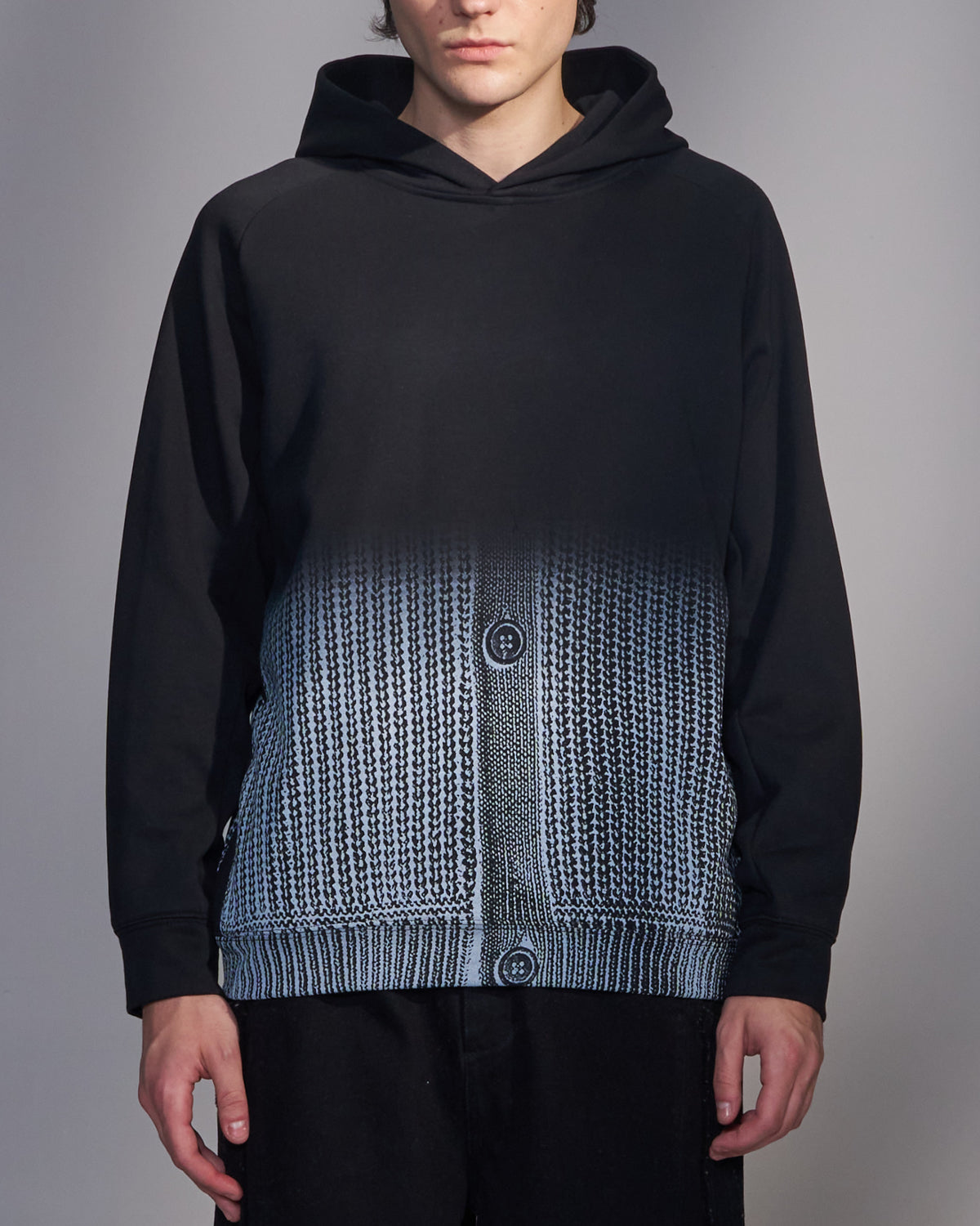 HARRISON WONG / Gradient Sweater Print Hoodie - Black