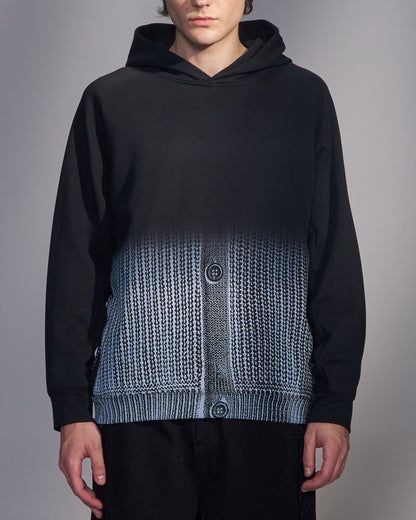 HARRISON WONG / Gradient Sweater Print Hoodie - Black
