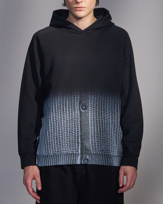 HARRISON WONG / Gradient Sweater Print Hoodie - Black