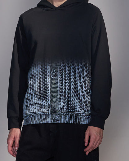 HARRISON WONG / Gradient Sweater Print Hoodie - Black
