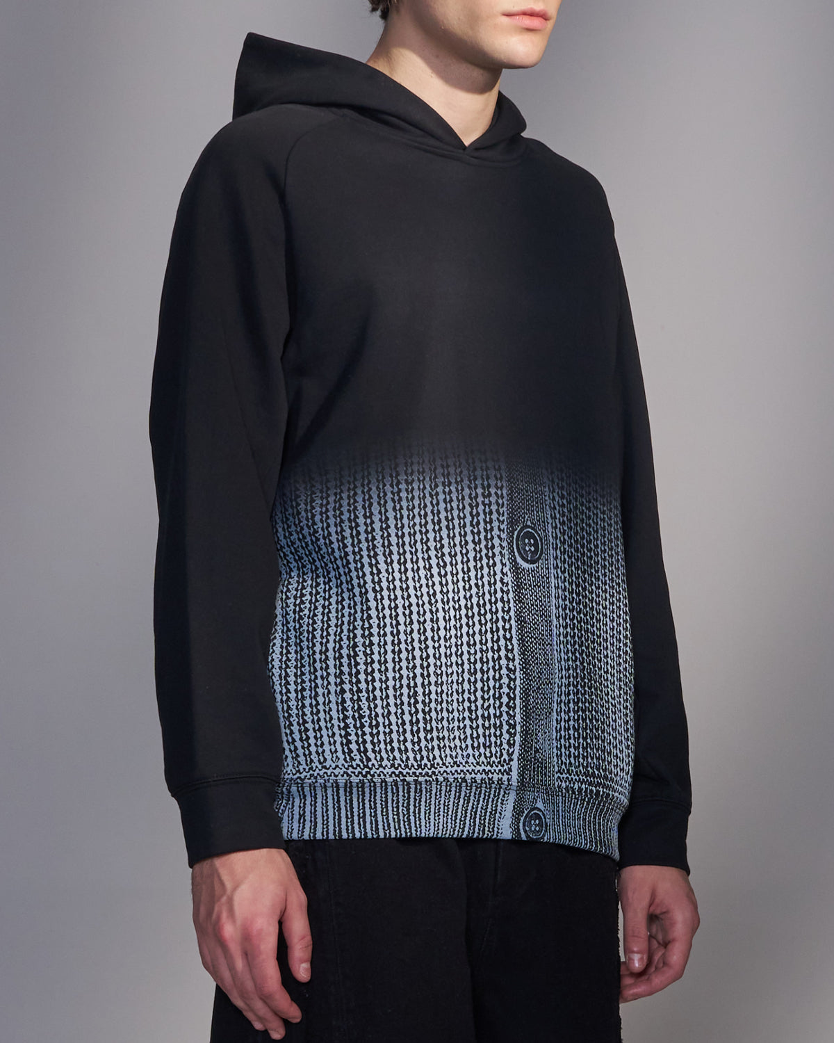 HARRISON WONG / Gradient Sweater Print Hoodie - Black