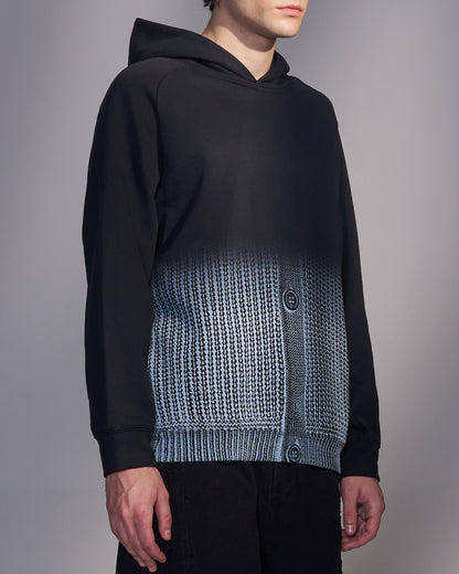 HARRISON WONG / Gradient Sweater Print Hoodie - Black