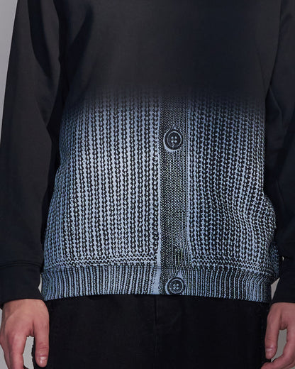 HARRISON WONG / Gradient Sweater Print Hoodie - Black