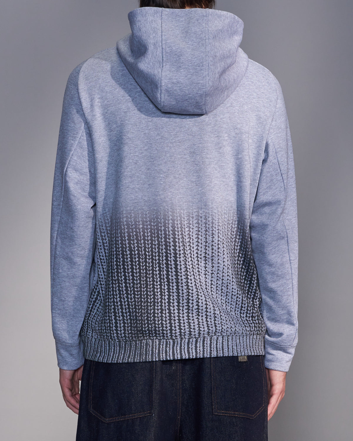 HARRISON WONG / Gradient Sweater Print Hoodie - Grey