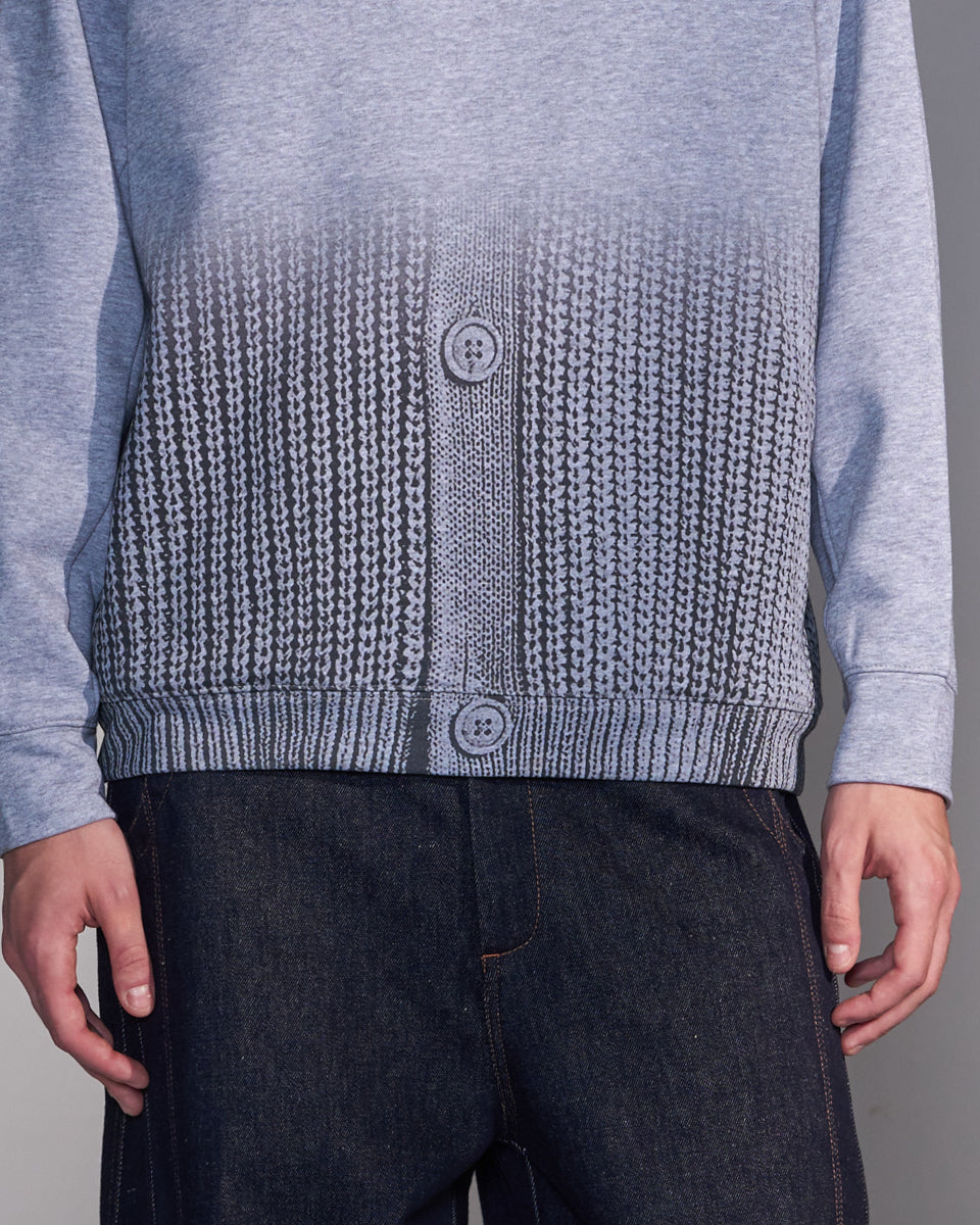 HARRISON WONG / Gradient Sweater Print Hoodie - Grey