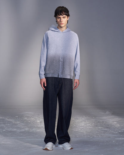 HARRISON WONG / Gradient Sweater Print Hoodie - Grey