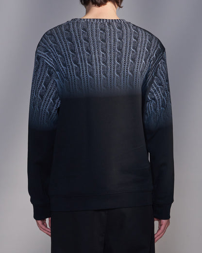 HARRISON WONG / Gradient Sweater Print Sweatshirt - Black