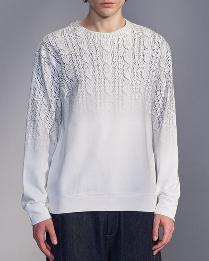 HARRISON WONG / Gradient Sweater Print Sweatshirt - White