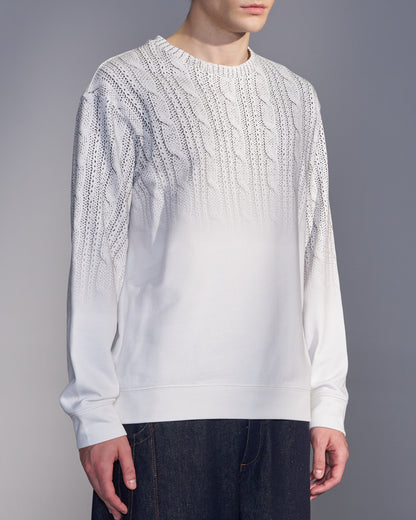 HARRISON WONG / Gradient Sweater Print Sweatshirt - White
