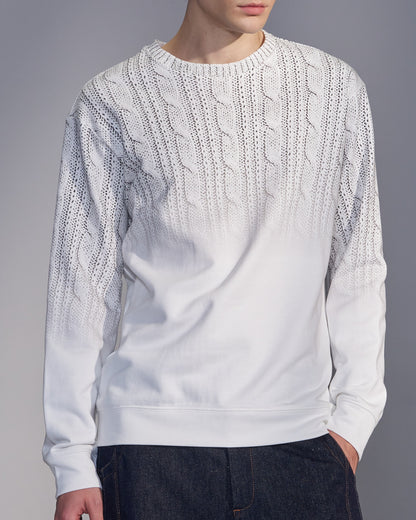 HARRISON WONG / Gradient Sweater Print Sweatshirt - White