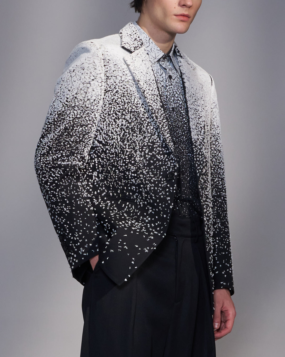 HARRISON WONG / Snowflake Embroidered Wool Blazer