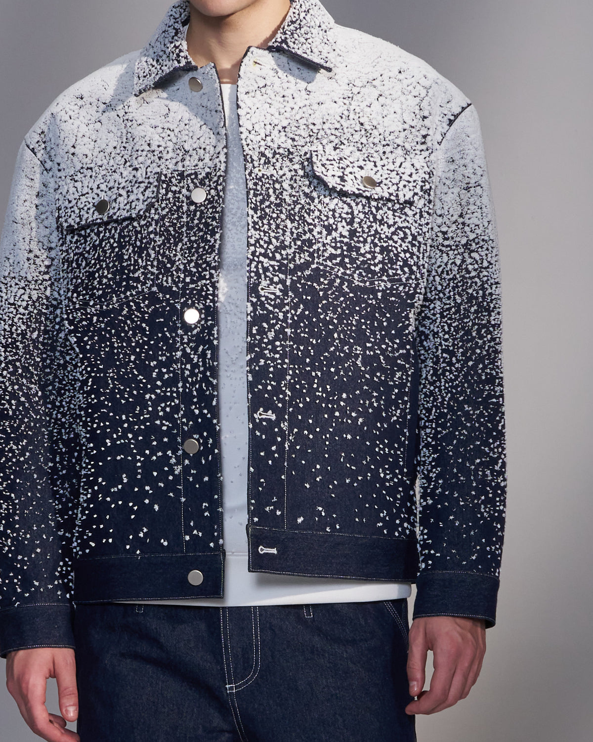 HARRISON WONG / Snowflake Embroidered Denim Jacket