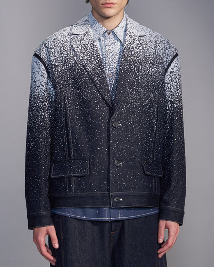 HARRISON WONG / Snowflake Printed Denim Blazer