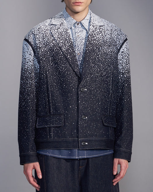 HARRISON WONG / Snowflake Printed Denim Blazer