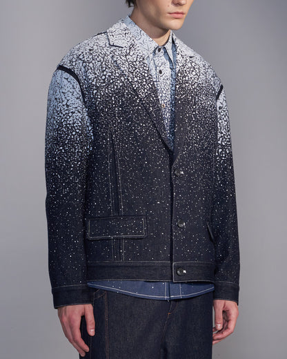 HARRISON WONG / Snowflake Printed Denim Blazer