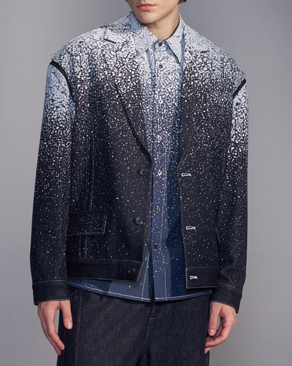 HARRISON WONG / Snowflake Printed Denim Blazer