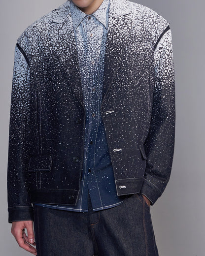 HARRISON WONG / Snowflake Printed Denim Blazer