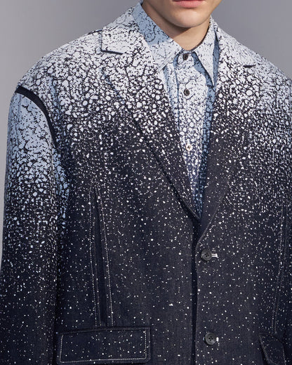 HARRISON WONG / Snowflake Printed Denim Blazer