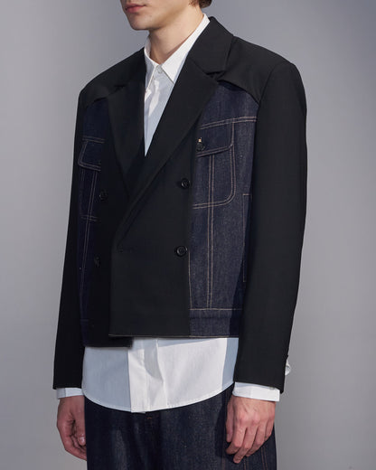 HARRISON WONG / Deconstructed Cropped Denim Blazer