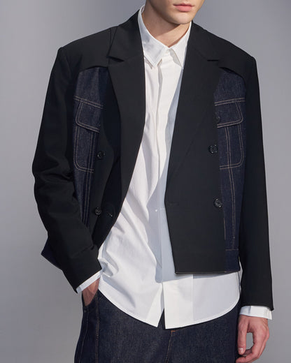 HARRISON WONG / Deconstructed Cropped Denim Blazer