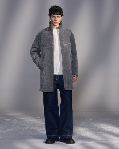 HARRISON WONG / Smocked Corduroy Long Sleeve T-Shirt - White