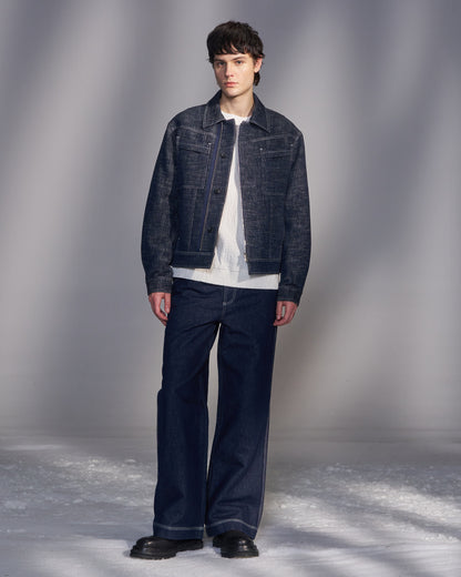 HARRISON WONG / Smocked Corduroy Long Sleeve T-Shirt - White