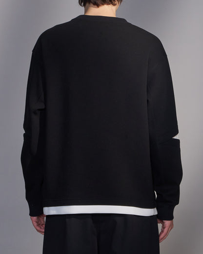 HARRISON WONG / Slit-Sleeve Sweatshirt - Black
