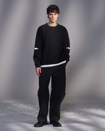 HARRISON WONG / Slit-Sleeve Sweatshirt - Black