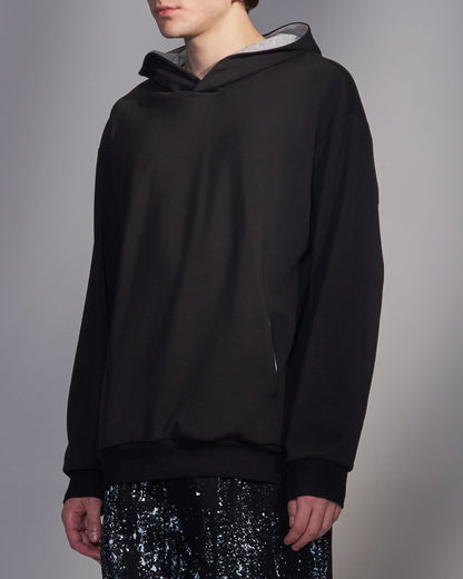 HARRISON WONG / Hoodie With Contrast Color Facing - Black