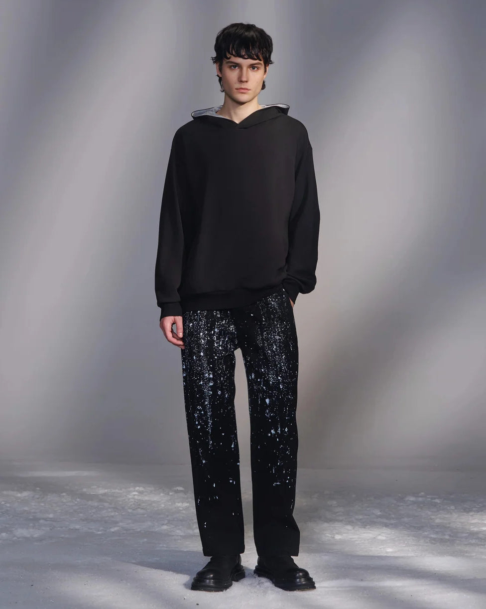 HARRISON WONG / Hoodie With Contrast Color Facing - Black