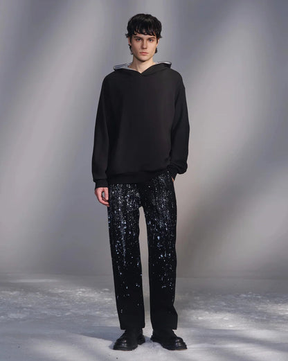 HARRISON WONG / Hoodie With Contrast Color Facing - Black