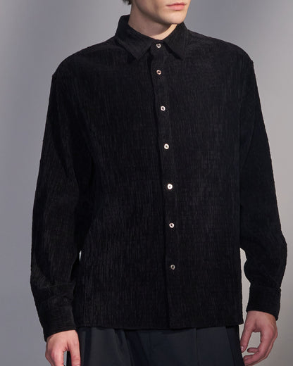 HARRISON WONG / Smocked Corduroy Shirt - Black