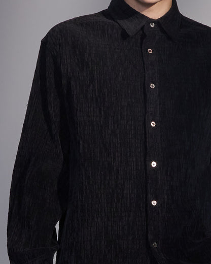 HARRISON WONG / Smocked Corduroy Shirt - Black