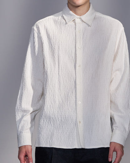 HARRISON WONG / Smocked Corduroy Shirt - White