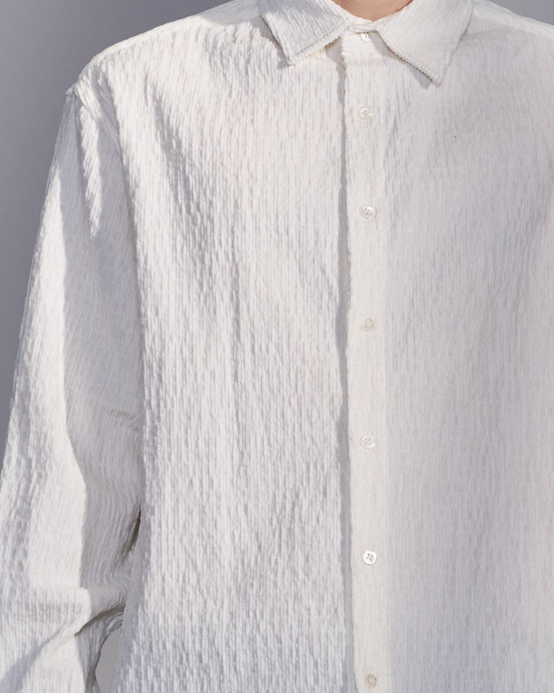 HARRISON WONG / Smocked Corduroy Shirt - White