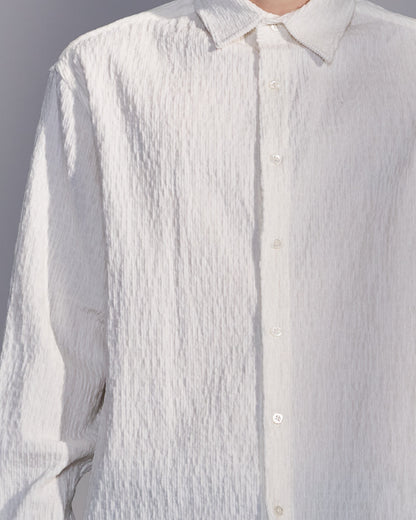 HARRISON WONG / Smocked Corduroy Shirt - White