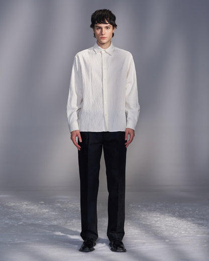 HARRISON WONG / Smocked Corduroy Shirt - White