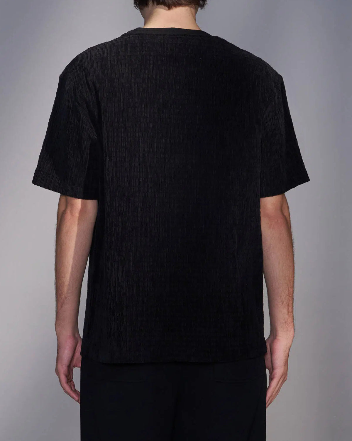 HARRISON WONG / Smocked Corduroy T-Shirt - Black