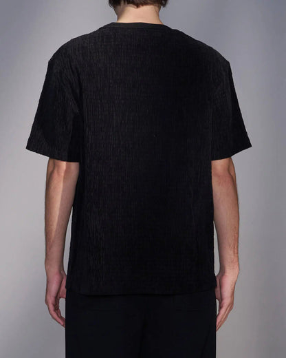 HARRISON WONG / Smocked Corduroy T-Shirt - Black