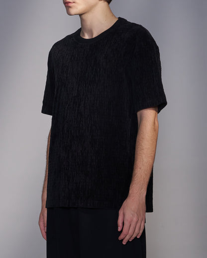 HARRISON WONG / Smocked Corduroy T-Shirt - Black