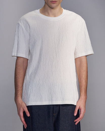 HARRISON WONG / Smocked Corduroy T-Shirt - White