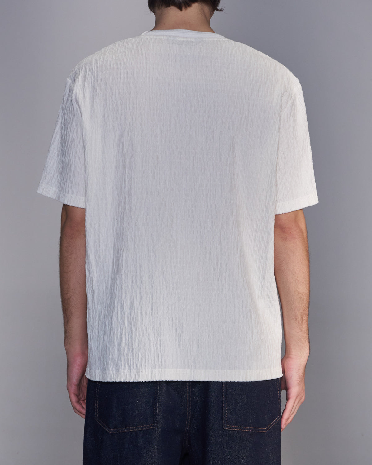 HARRISON WONG / Smocked Corduroy T-Shirt - White