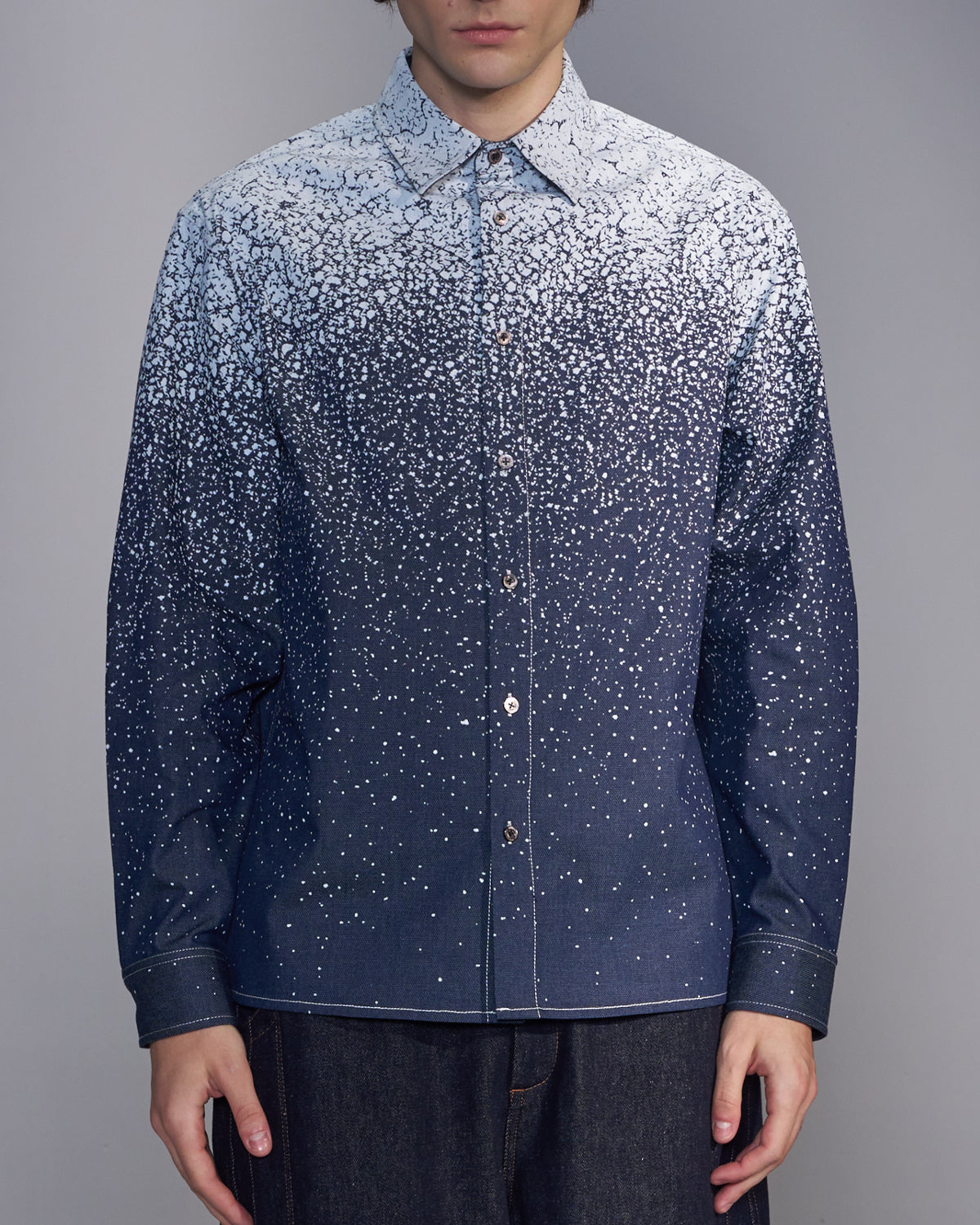 HARRISON WONG / Snowflake Printed Denim Shirt
