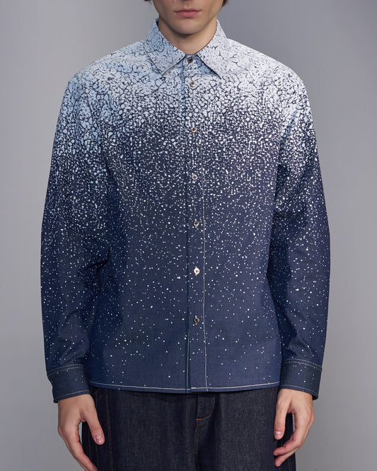 HARRISON WONG / Snowflake Printed Denim Shirt