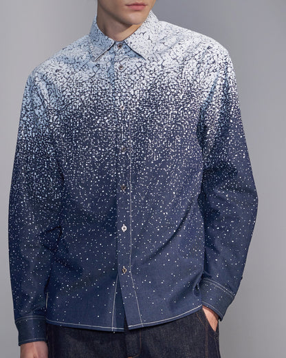 HARRISON WONG / Snowflake Printed Denim Shirt