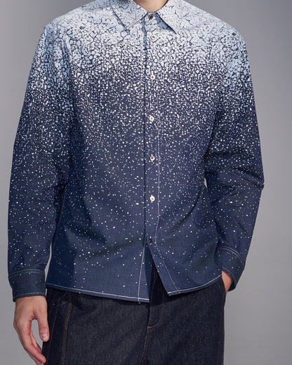 HARRISON WONG / Snowflake Printed Denim Shirt