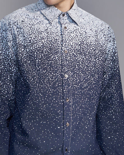 HARRISON WONG / Snowflake Printed Denim Shirt