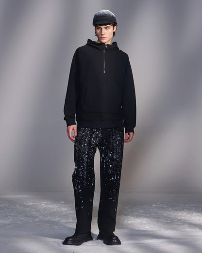 HARRISON WONG / Textured Knit Zip-Up Hoodie - Black